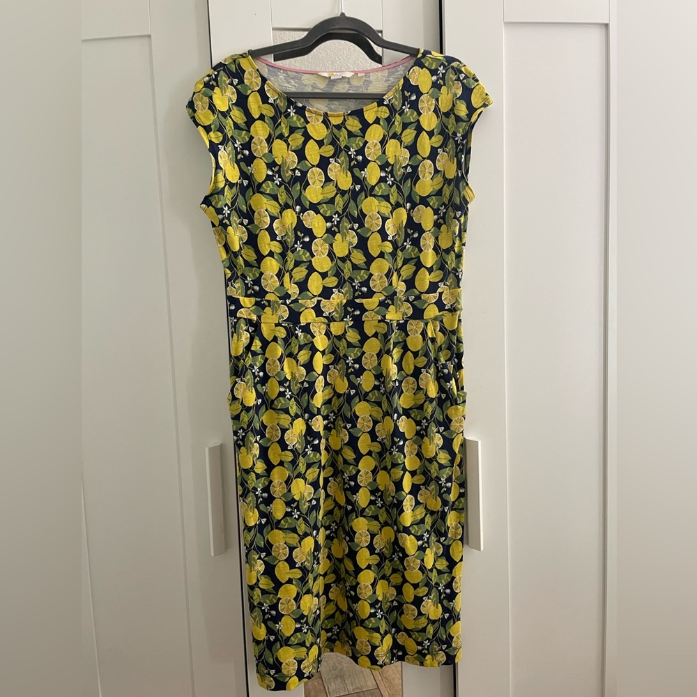 Boden Dress Sz. 10 Lemon Print Dress
